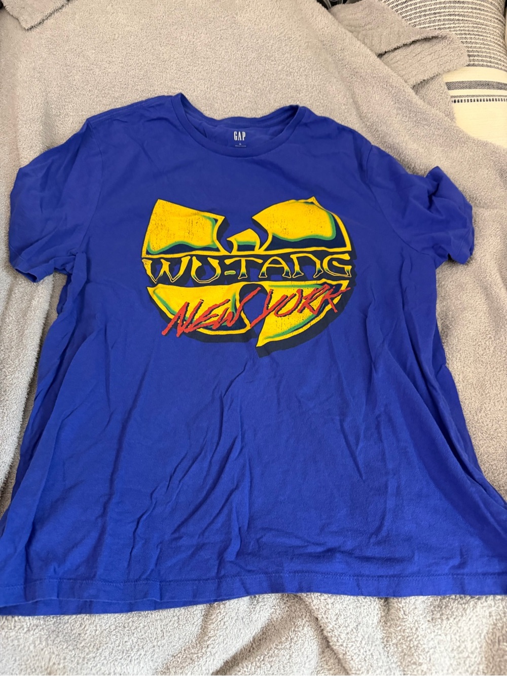 GAP Blue Wu-Tang New York Graphic Tee with Yellow Logo mens xl